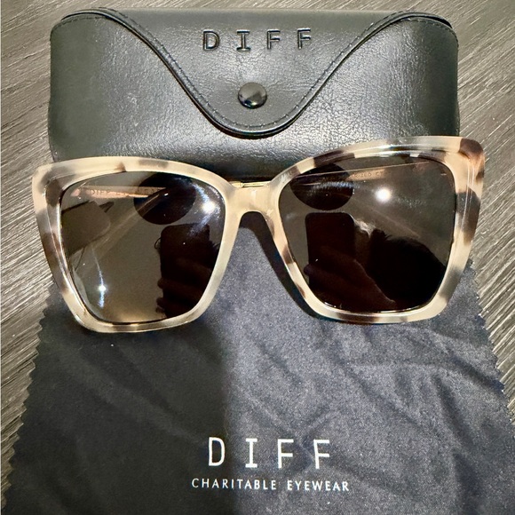 Diff Eyewear Accessories - Women's EUC Diff Eyewear Black and Cream Sunglasses